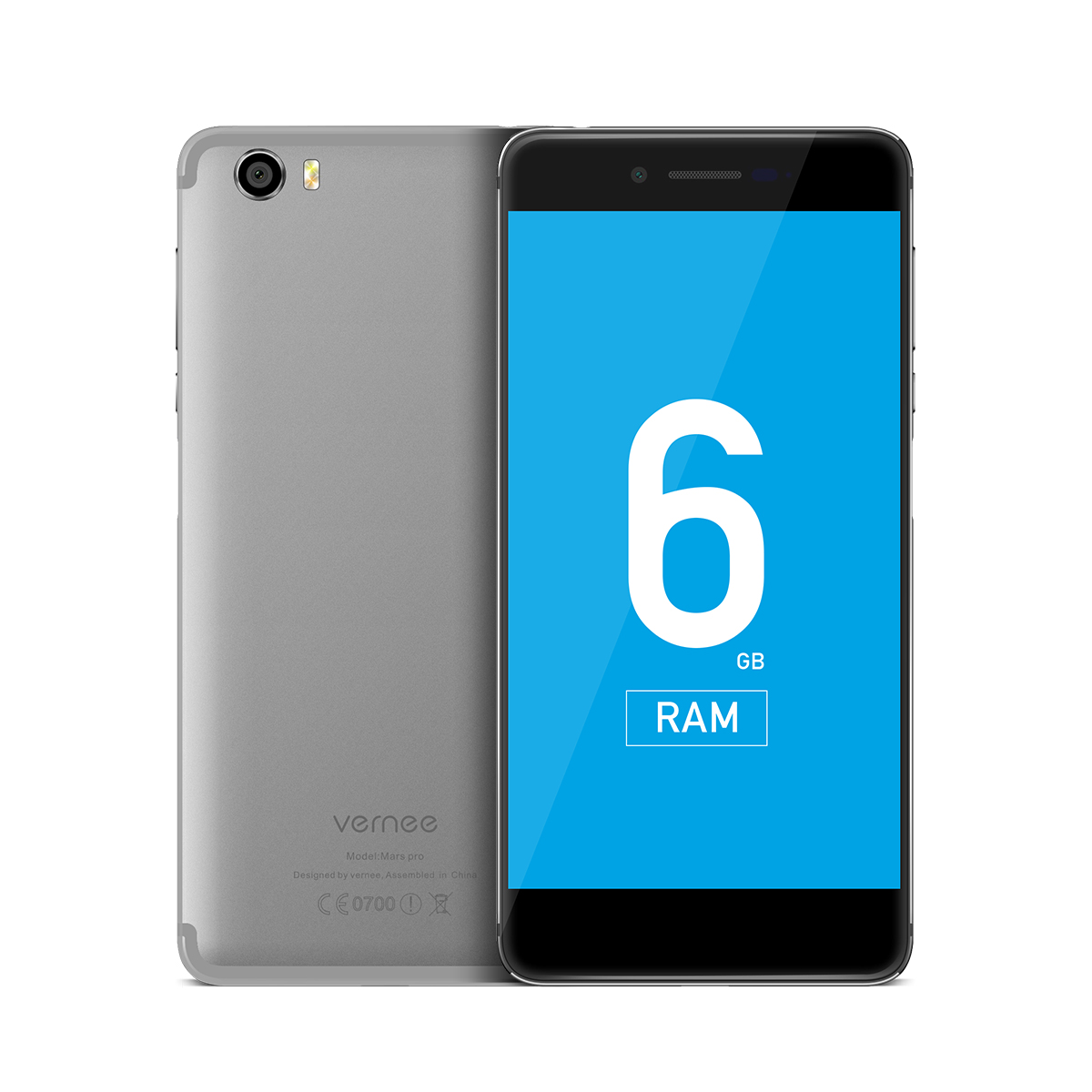 （SY-VN）vernee MARS PRO 5.5寸 灰色  6+64G Helio P25（ MT6757T） 2.5GHZ 八核标配