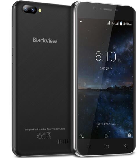 （SY-AEPJ+膜）Blackview A7 5.0寸 黑色 1+8G 6580A 1.3GHZ 四核标配+硅胶套