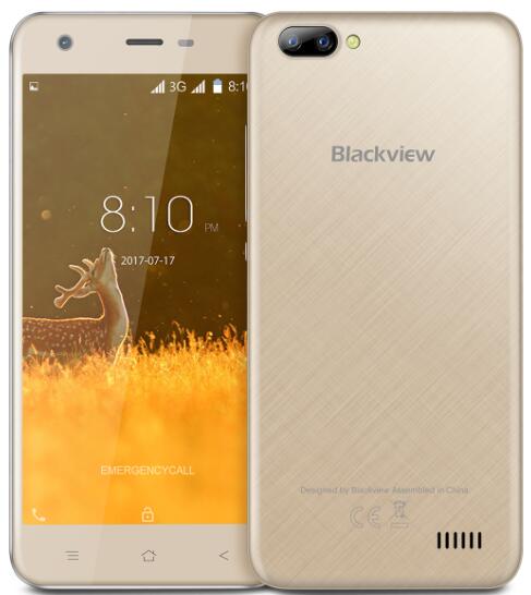 （SY-AEPJ+膜）Blackview A7 5.0寸 金色 1+8G 6580A 1.3GHZ 四核标配+硅胶套