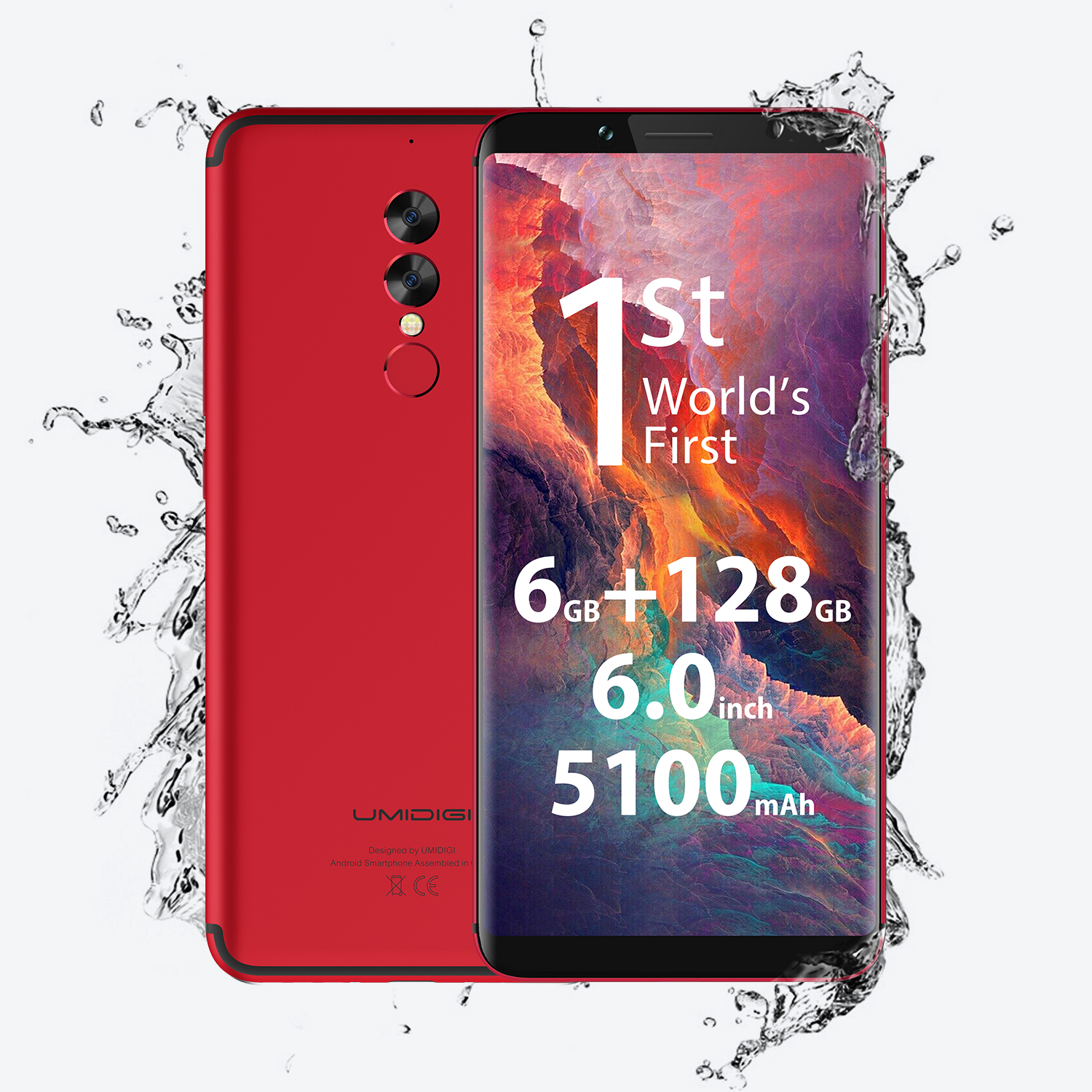 （香港）优米UMIDIGI S2 PRO 6.0寸 红色 6+128G P25 2.6 八核标配+保护壳+保护膜