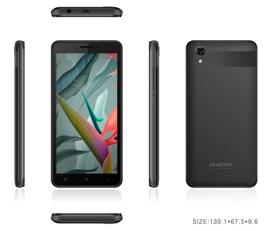 （尼日利亚）oukitel欧奇 C10 5.0寸  黑色 1+8G MT6580 1.3GHZ 四核标配