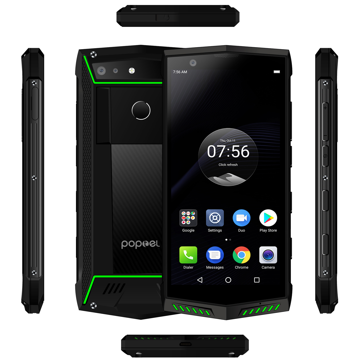 （SY）POPTEL P60 5.7寸 绿色 6+128G MT6763 2.0GHZ 八核标配