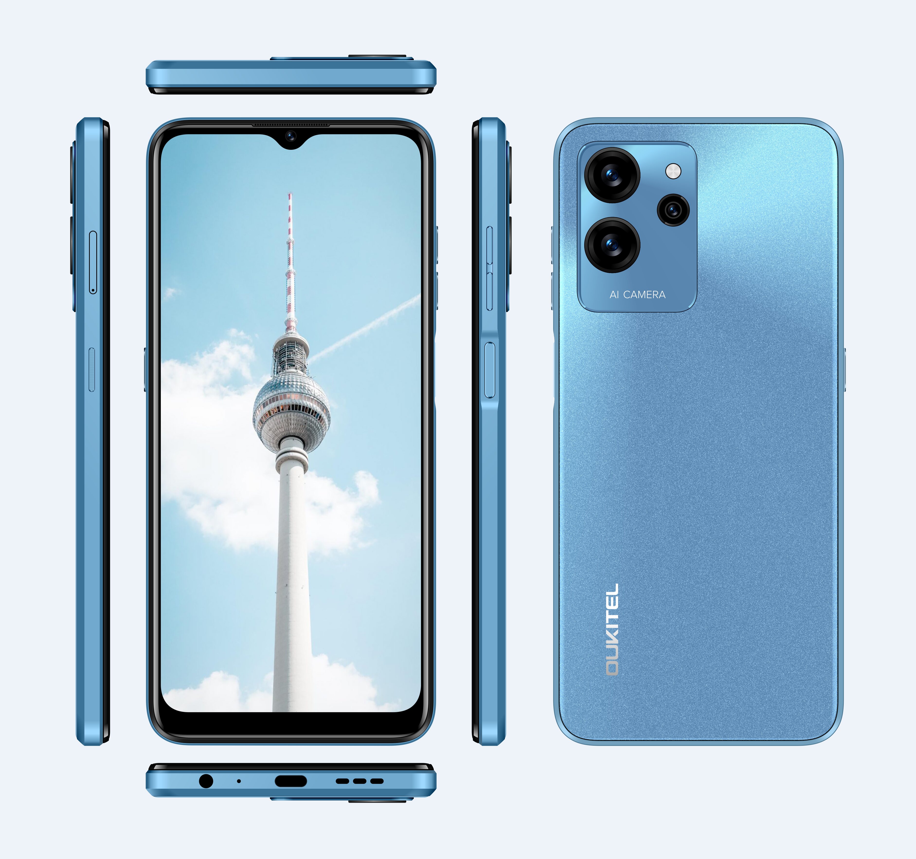 （香港）oukitel欧奇 C32 6.517寸 深海蓝 8+128G T606 2.0GHZ 八核标配