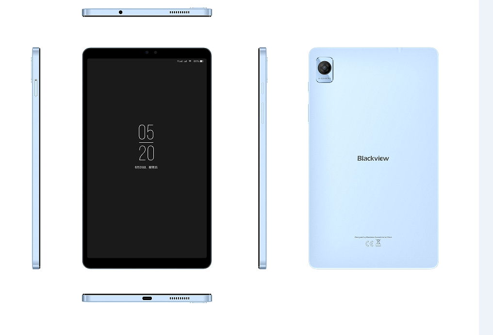 （GC非欧-带保护套）Blackview Tab60(安卓14) 8.68寸 灰色 6+128G UMS9230(T606） 1.6GHZ 八核标配