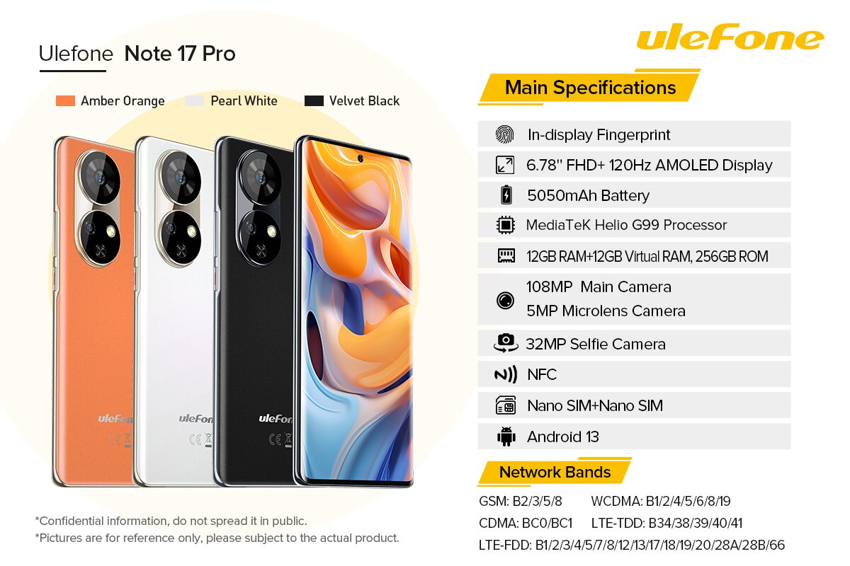 （非欧）欧乐风 Note 17 Pro 6.78寸 黑色 12+12+256G G99 2.2GHZ 八核标配