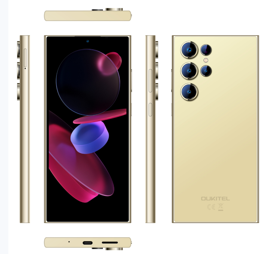 （香港）oukitel欧奇 C61 PRO 6.88寸 金色 8+256G T606 1.6GHZ 八核标配